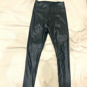 Black leather leggings